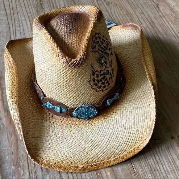 NEW Bullhide Hope Has Wings Straw Cowgirl Rodeo Hat Medium - Picture 11 of 14